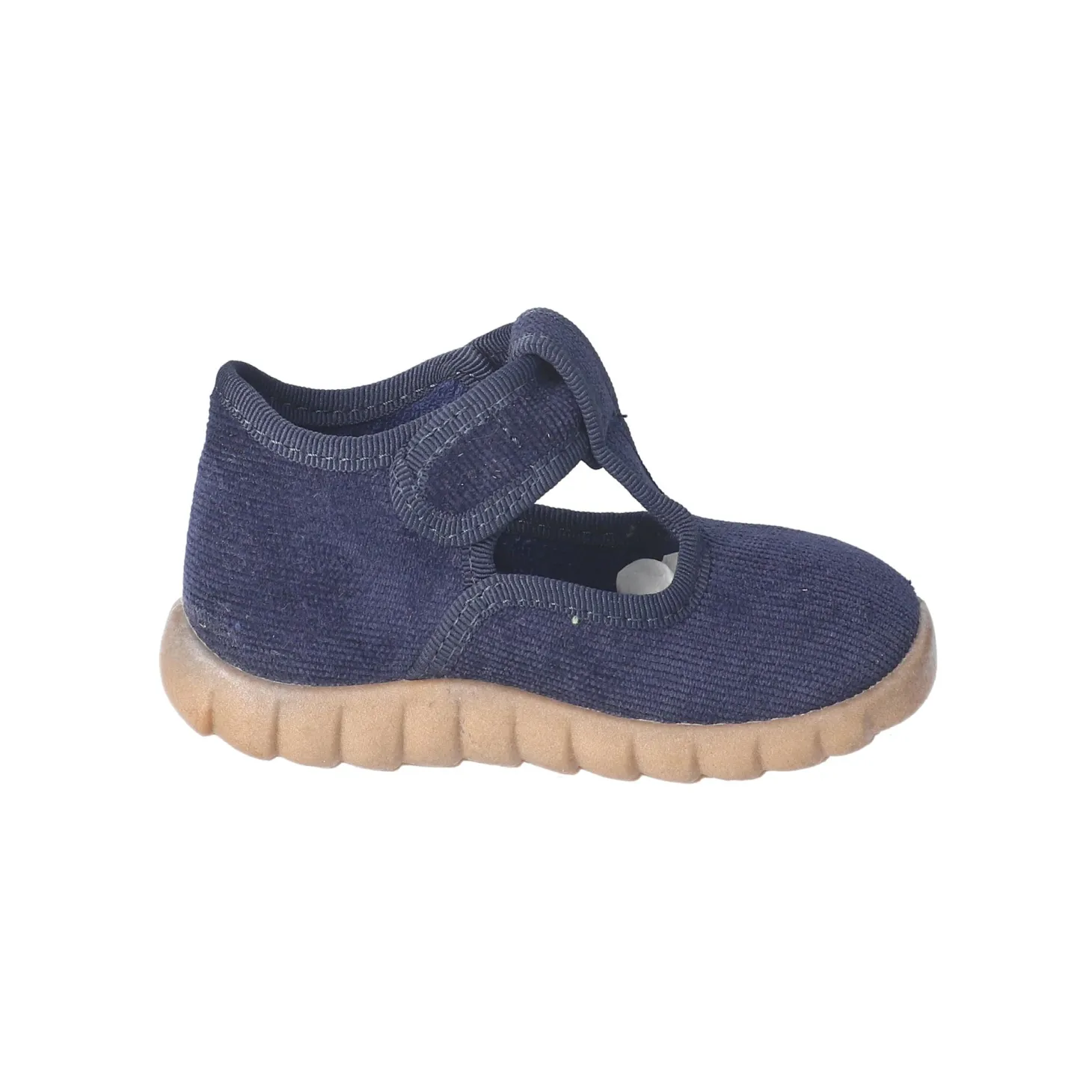 Kinder Klett-Hausschuhe Blau