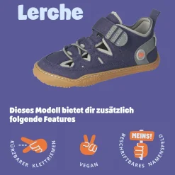 LERCHE - Barfußschuhe Blau