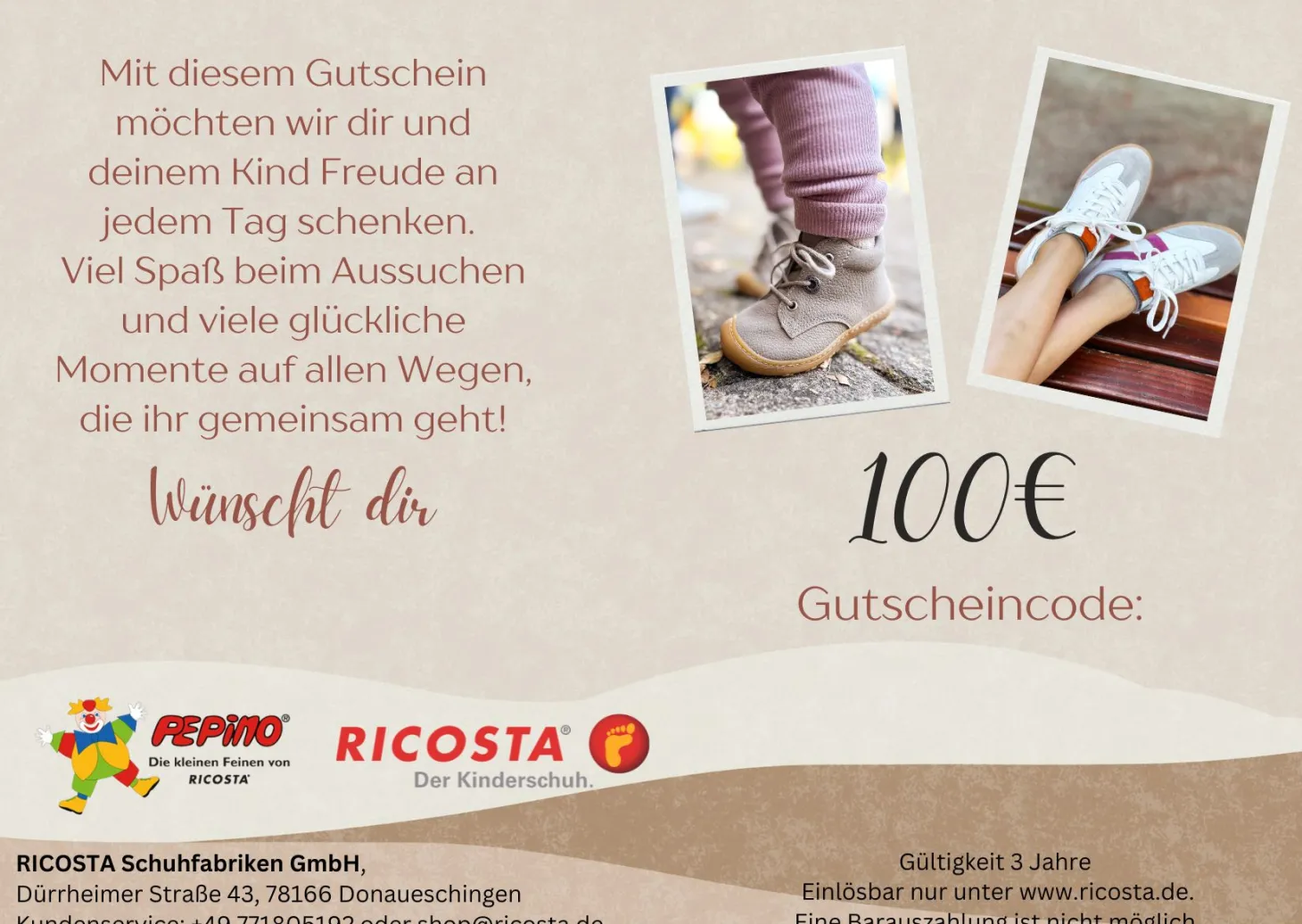 RICOSTA Gutscheinkarten